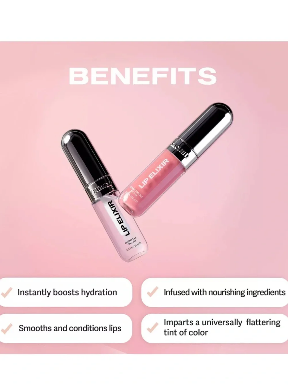 Sacheu Lip Glaze Elixir 3-in-1 Balm + Oil + Gloss in Bunny Tongue 3.5ml NEW